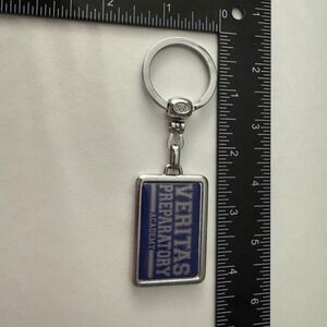 Veritas Preparatory Academy‎ Keychain School Logo Silver Blue Charm